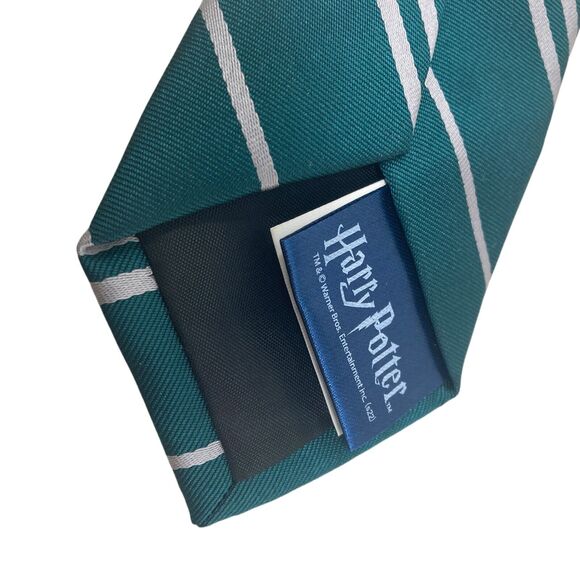 Harry Potter Tie Slytherin Green Gray Striped 100% Microfiber - Picture 2 of 7